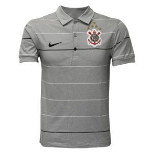 Camisa Polo do Corinthians Cinza