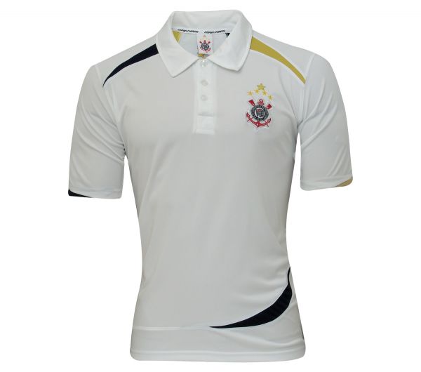 Camisa Polo do Corinthians Branca